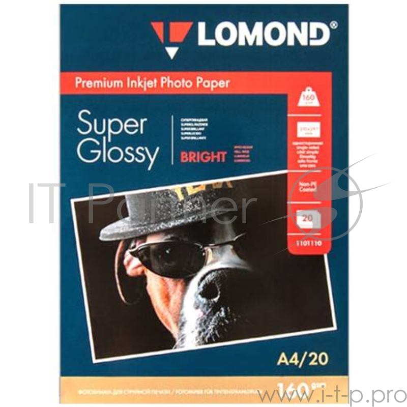 Фотобумага ПРЕМИУМ для стр. печати LOMOND А4,160 г/м2 одност.Non-PE Coated Bright Super Glossy
