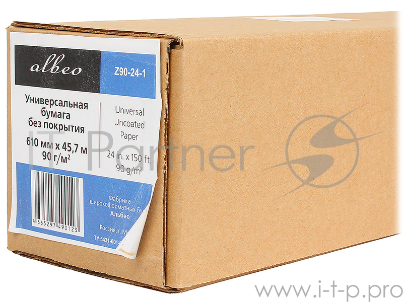 (Z90-24-1) Бумага Albeo InkJet Paper, для плоттеров, втулка 50,8 мм, белизна 146%, (0,610х45,7 м.,