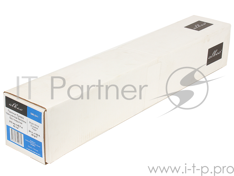 (S80-24-1) Бумага Albeo InkJet Premium Paper, для плоттеров, втулка 50,8 мм, белизна 169%, (0,610х45