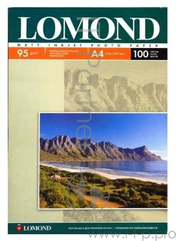 Фотобумага LOMOND Одностороняя Матовая, 95г/м2, A4(21x29см)/100л.