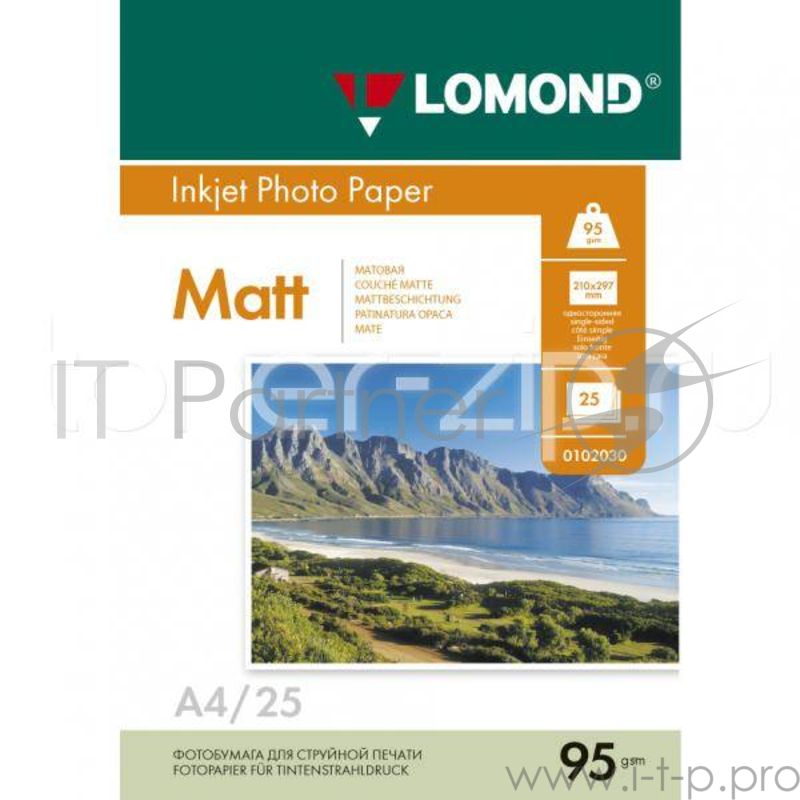 Фотобумага LOMOND Односторонняя Матовая, 95г/м2, A4 (21X29,7см)/25л. для струйной печати