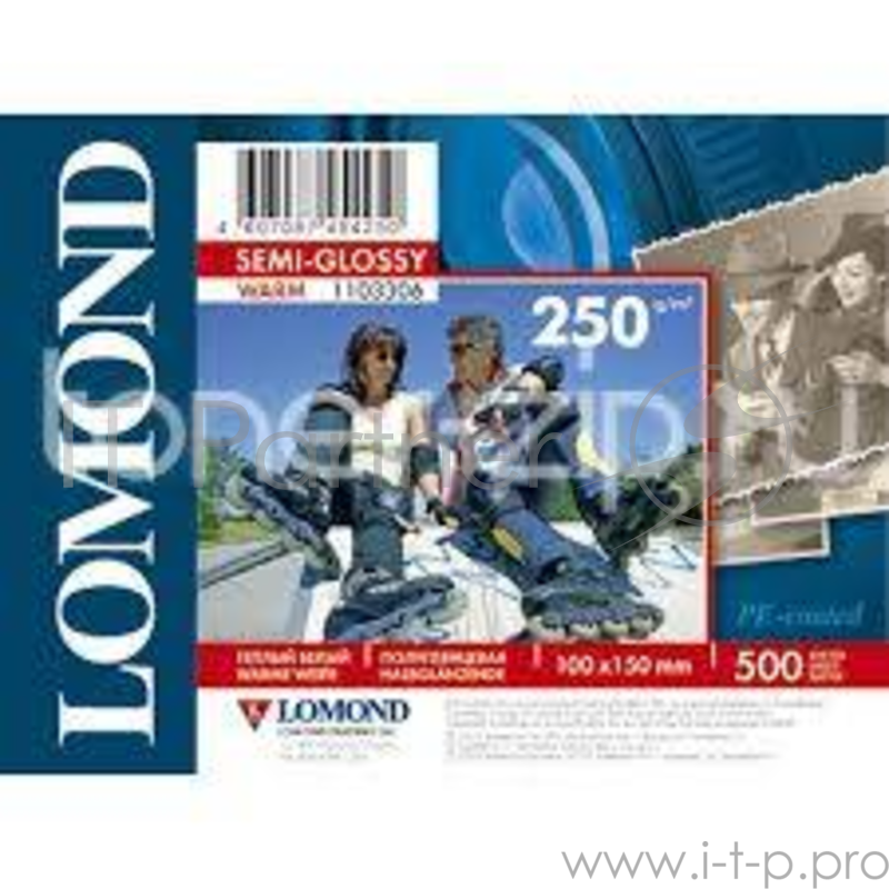 Фотобумага LOMOND для струйной печати, A6, 250 г/м2, 500 листов (Полуглянцевая тепло-белая, микропор