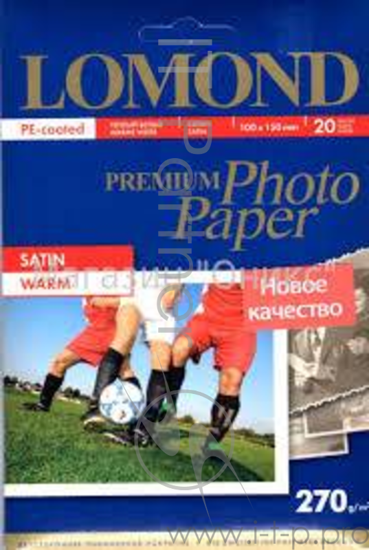 Фотобумага LOMOND атласная тепло-белая, микропористая для струйной печати, A6, 270 г/м2, 20 листов.