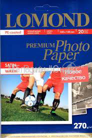 Фотобумага LOMOND атласная тепло-белая, микропористая для струйной печати, A6, 270 г/м2, 20 листов.