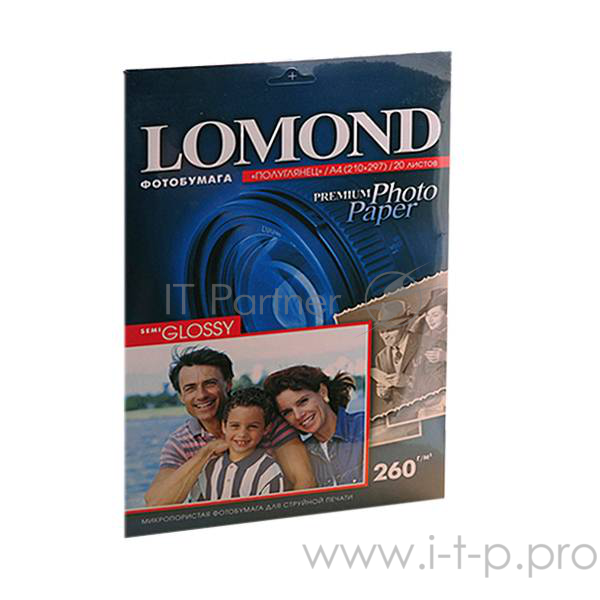 Фотобумага Lomond 1103301 A4/260г/м2/20л./белый полуглянцевое для струйной печати