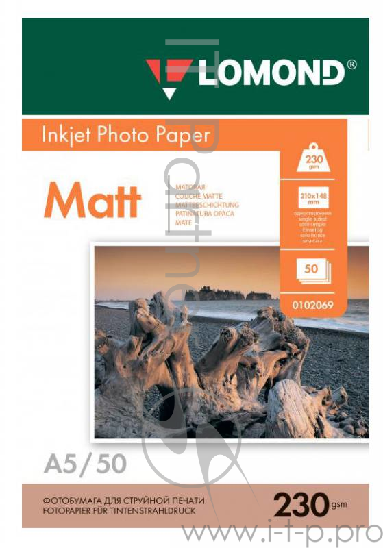 Фотобумага Lomond 0102069 A5/230г/м2/50л./белый матовое для струйной печати