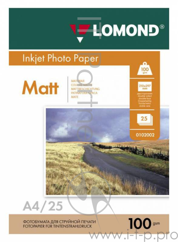 Фотобумага Lomond 0102038 A4/100г/м2/25л./белый матовое/матовое для струйной печати
