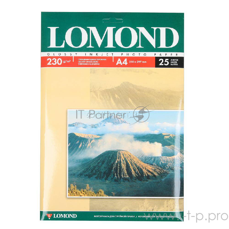 Фотобумага Lomond 0102049 A4/230г/м2/25л./белый глянцевое для струйной печати