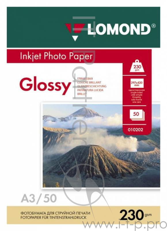 Фотобумага Lomond 0102025 A3/230г/м2/50л./белый глянцевое для струйной печати