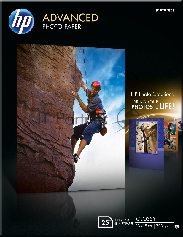 Фотобумага HP Улучшенная Глянцевая, 250 г/м, (13x18)/25л.