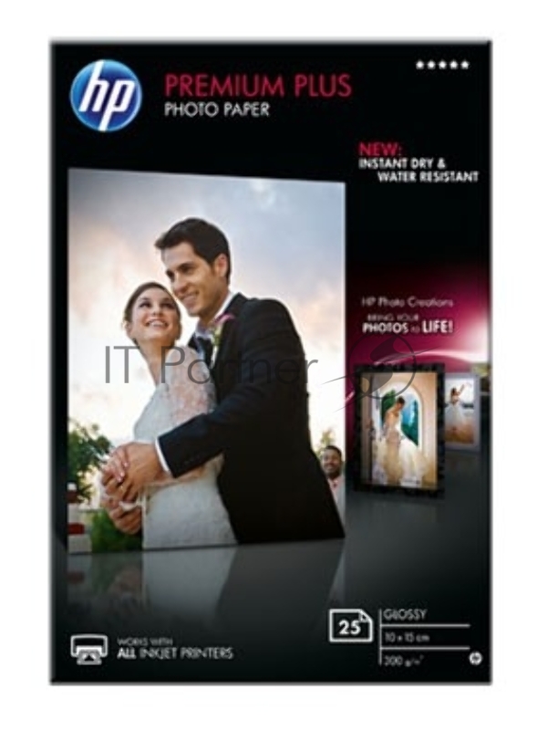 Фотобумага HP Premium Plus Высококачественная Глянцевая,300г/м2, A6(10X15)/25л.