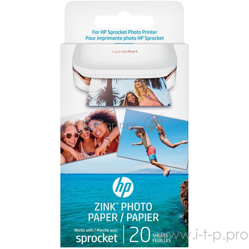 Фотобумага HP ZINK Sticky-Backed Photo Paper 5см x7,6 см, 20л, глянцевая