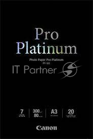 Фотобумага CANON Pro Platinum Глянцевая, 300г/м2, A3, 20 л.