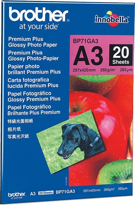 Фотобумага Brother BP71GA3 260 гр. глянцевая A3 20 листов (BROTHER GLOSSY PAPER)