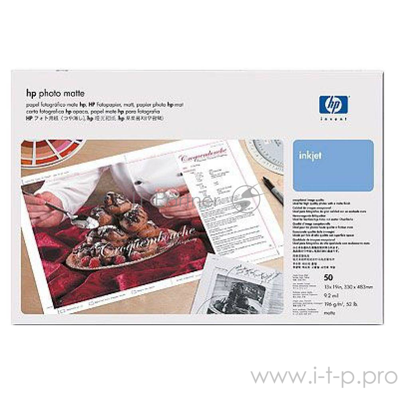 Матовая фотобумага HP – 50 листов/A3+/330 x 483 мм (13 x 19 д.)