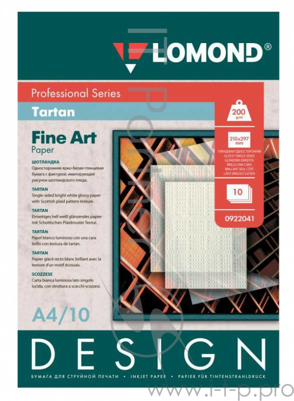 Дизайнерская бумага LOMOND Глянцевая Шотландка, 200/А4/10л