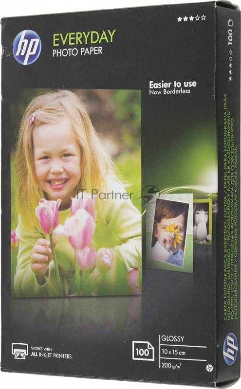 Глянцевая фотобумага HP для повседневного использования — 100 листов/10 x 15 см