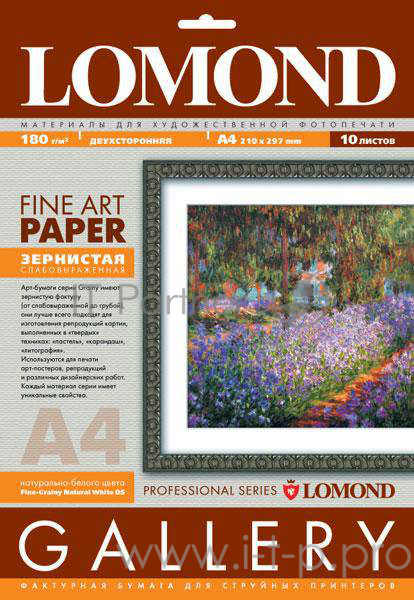 Арт бумага LOMOND (Grainy) Двухсторонняя А3, 180г/м2, слабовыраженная зернистая фактура, натурально-