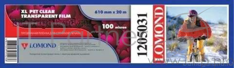 Плёнка LOMOND XL Pet Clear Film - прозрачная, ролик 610ммХ50,8 мм, 100 мкм, 20 метров.