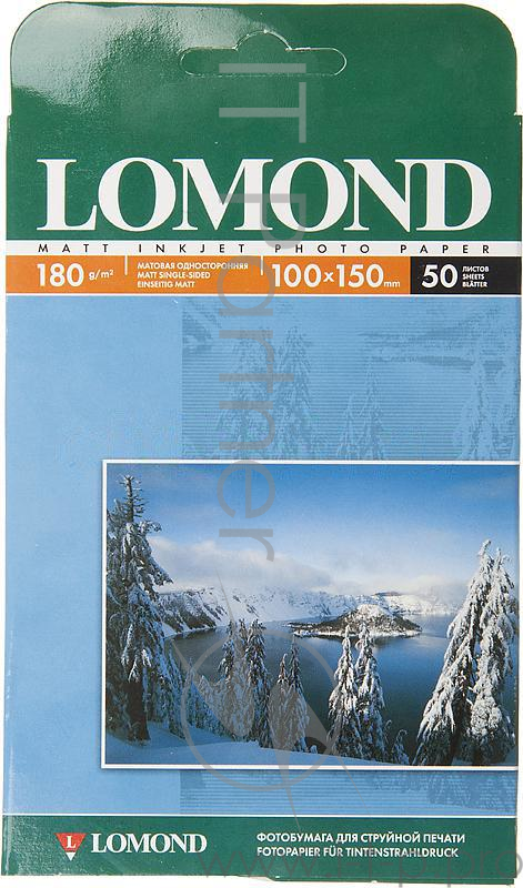 Бумага Lomond 0102063 10x15/180г/м2/50л./белый матовое для струйной печати