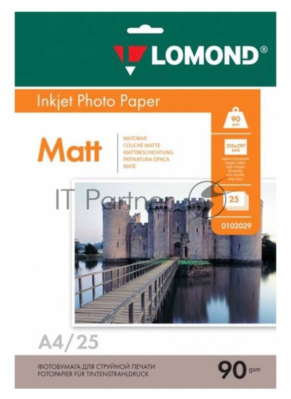 Бумага Lomond 0102029 A4/90г/м2/25л./белый матовое для струйной печати