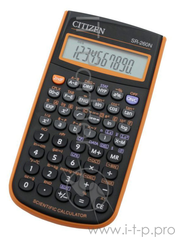 Калькулятор научный Citizen SR-260NOR оранжевый 10-разр.