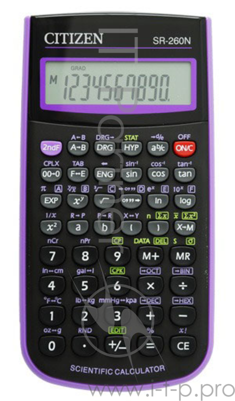 Калькулятор научный Citizen SR-260NPU фиолетовый 10-разр.