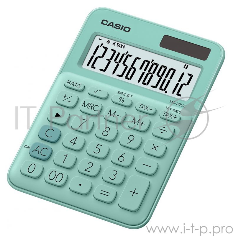 Калькулятор настольный Casio MS-20UC-GN-S-EC зеленый 12-разр.