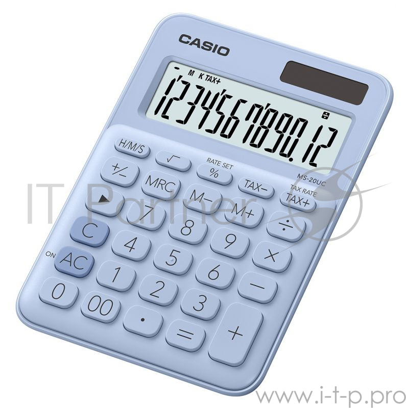 Калькулятор настольный Casio MS-20UC-LB-S-EC светло-голубой 12-разр.