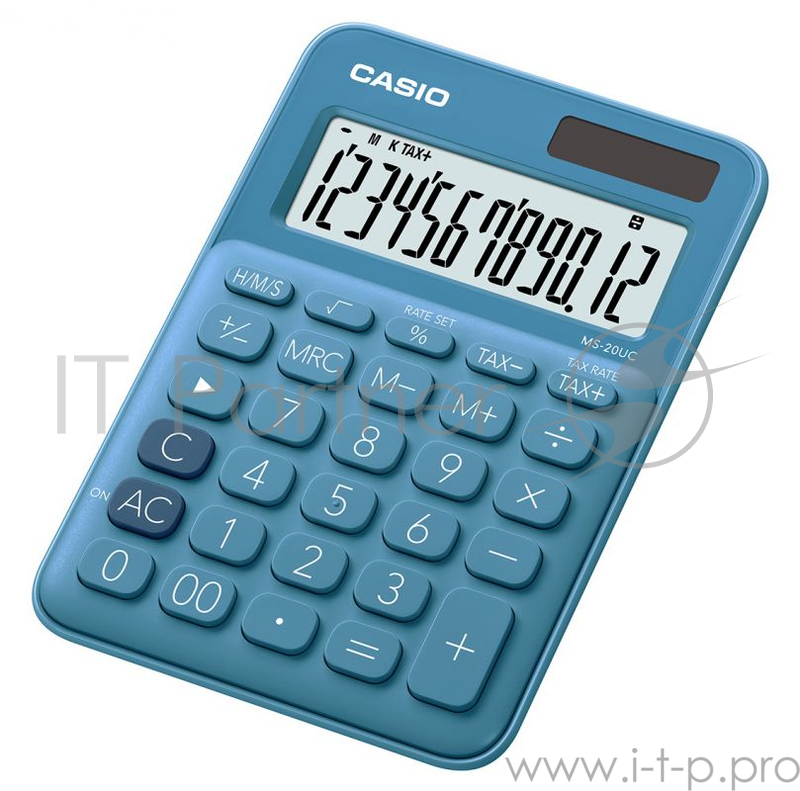 Калькулятор настольный Casio MS-20UC-BU-S-EC синий 12-разр.