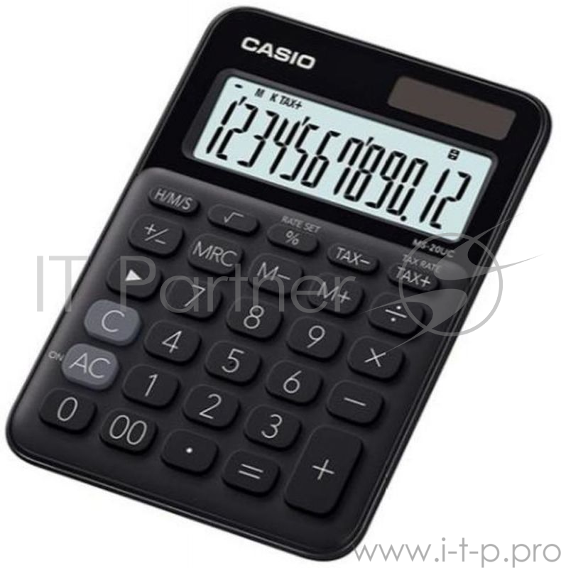Калькулятор настольный Casio MS-20UC-BK-S-EC черный 12-разр.