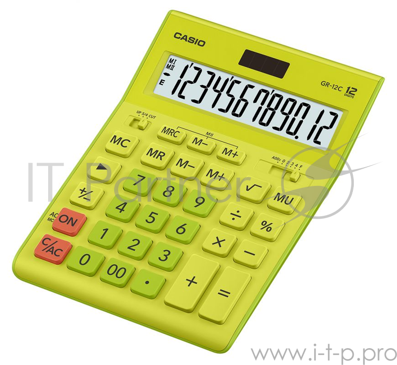 Калькулятор настольный Casio GR-12C-GN салатовый 12-разр.