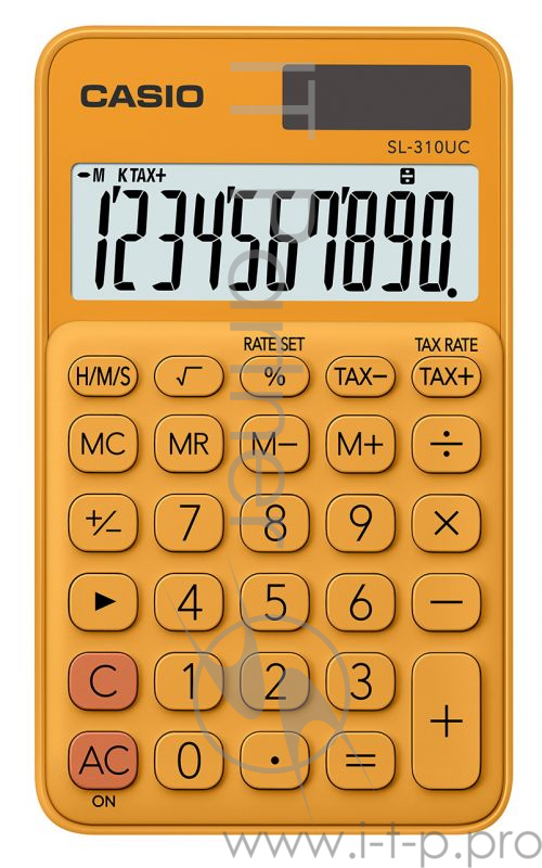 Калькулятор карманный Casio SL-310UC-RG-S-EC оранжевый 10-разр.