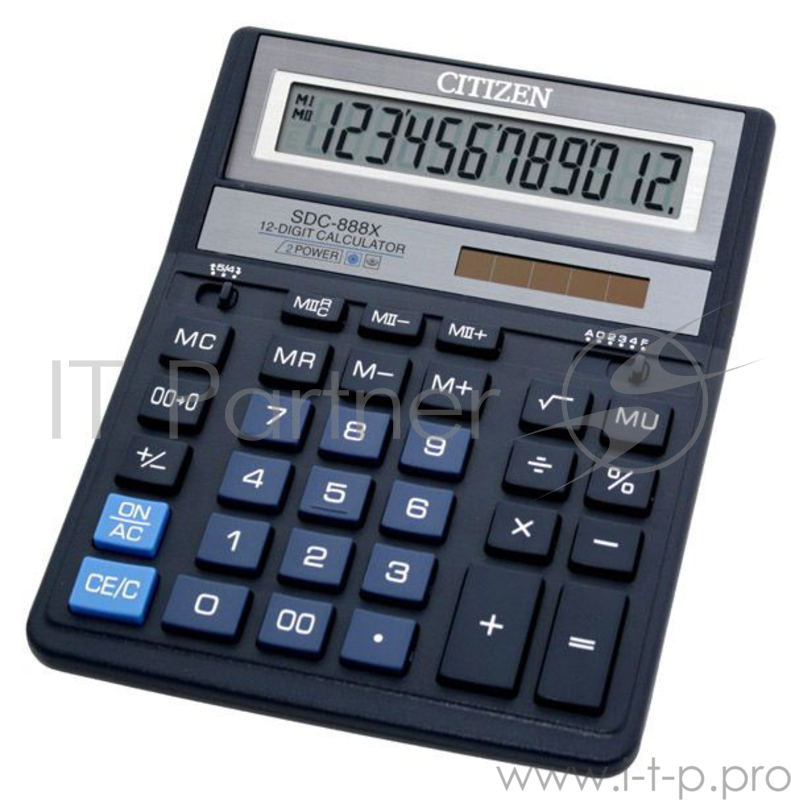 Калькулятор бухгалтерский Citizen SDC-888XBL темно-синий 12-разр.