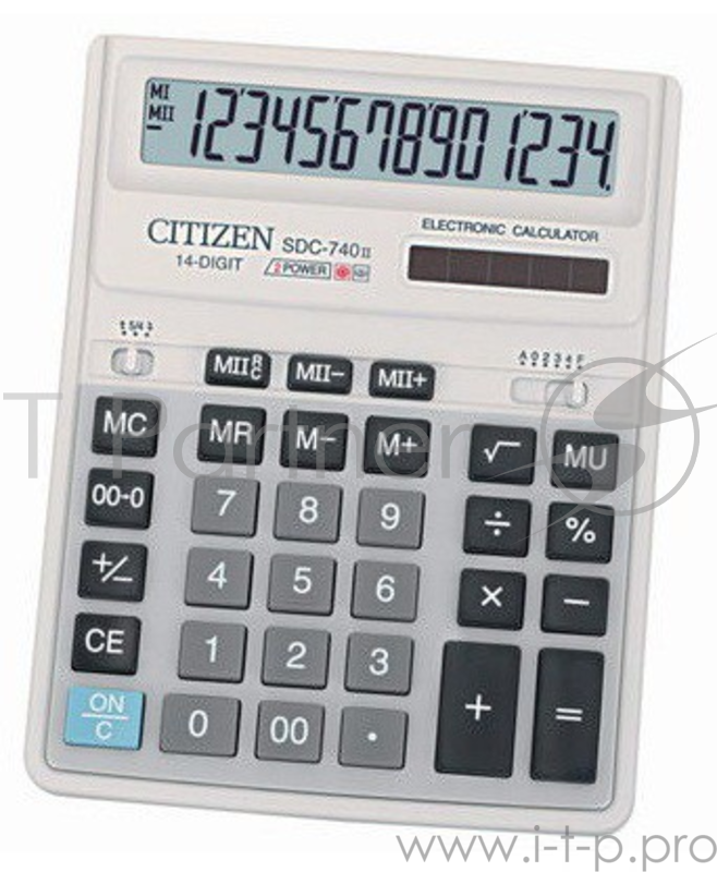 Калькулятор бухгалтерский Citizen SDC-740N темно-серый 14-разр.