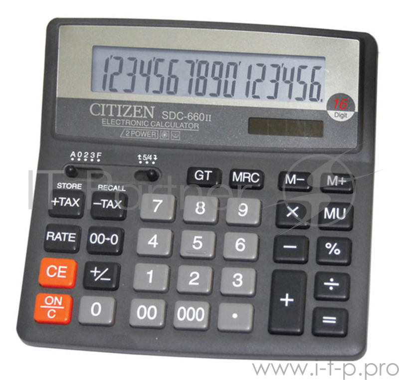Калькулятор бухгалтерский Citizen SDC-660II черный 16-разр.