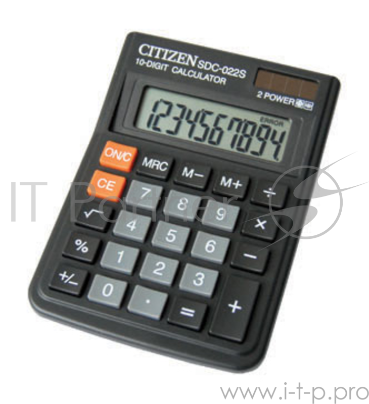 Калькулятор бухгалтерский Citizen SDC-022S черный 10-разр.