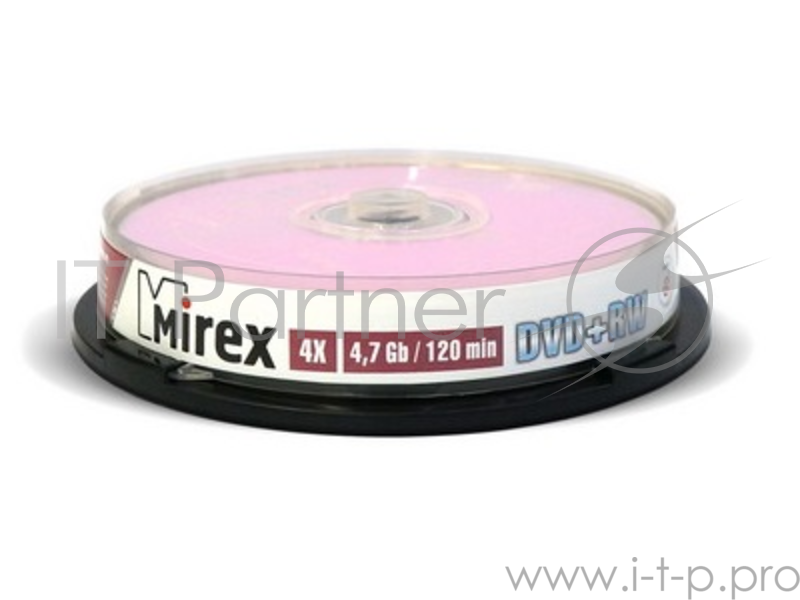 Диск DVD+RW Mirex 4.7 Gb, 4x, Cake Box (10), (10/300)