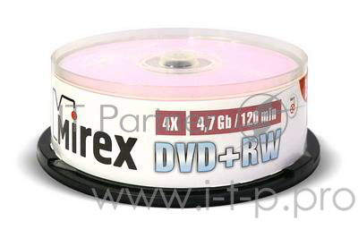 Диск DVD+RW Mirex 4.7 Gb, 4x, Cake Box (10), (10/300)