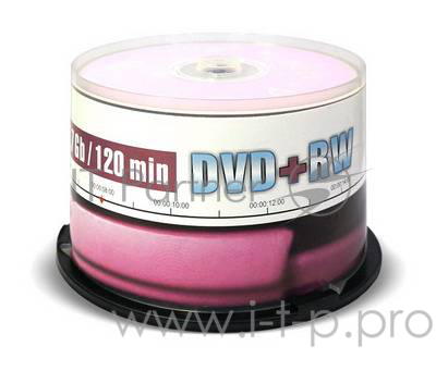 Диск DVD+RW Mirex 4.7 Gb, 4x, Cake Box (50), (50/300)