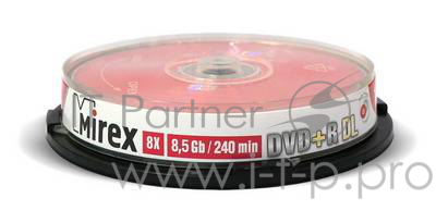 Диск DVD+R Mirex 8.5 Gb, 8x, Cake Box (10), Dual Layer (10/300)
