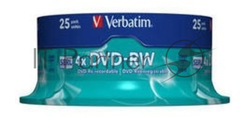 Диск DVD-RW Verbatim 4.7Gb 4x Cake Box (25шт) (43639)