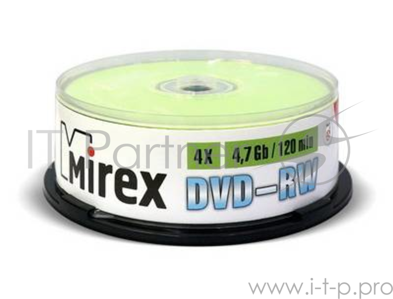 Диск DVD-RW Mirex 4.7 Gb, 4x, Cake Box (25), (25/300)