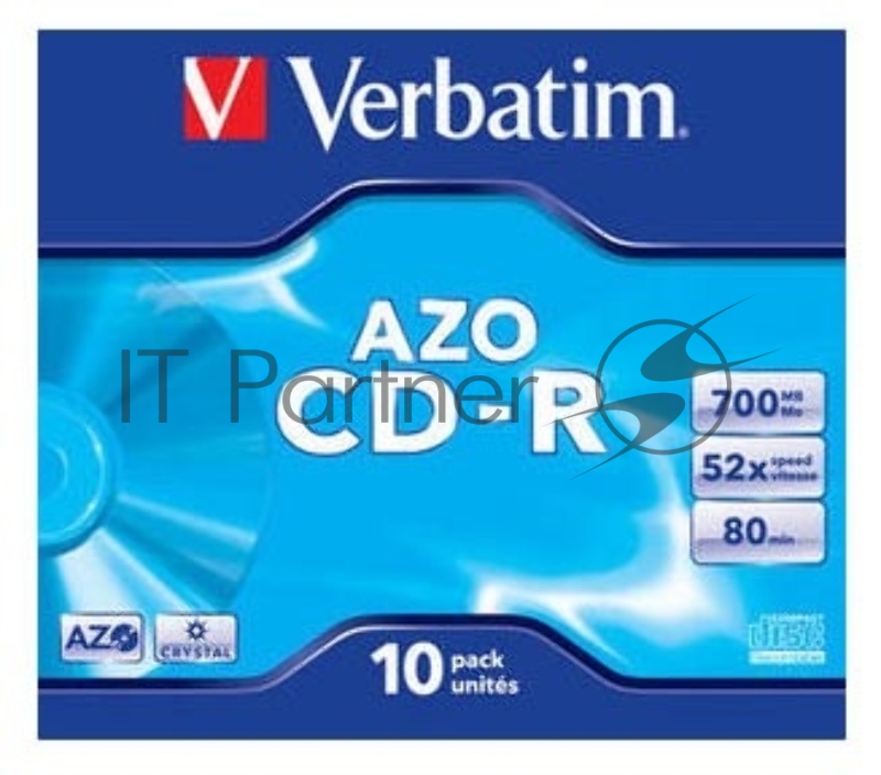 Диск CD-R Verbatim 700Mb 52x Jewel case (10шт) (43327)