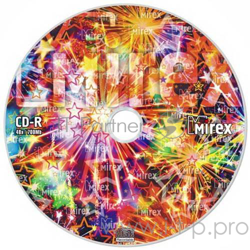 Диск CD-R Mirex 700 Mb, 48х, дизайн Party, Shrink (100), (100/500)