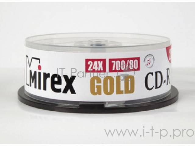 Диск CD-R Mirex 700 Mb, 24х, Gold, Cake Box (10), (10/300)
