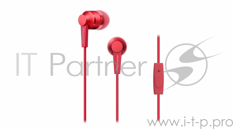 Наушники вкладыши Pioneer SE-C3T-R 1.2м красный проводные (в ушной раковине)
