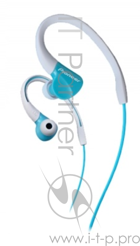 Наушники вкладыши Pioneer SE-E3-GR 1.2м бирюзовый проводные (крепление за ухом)