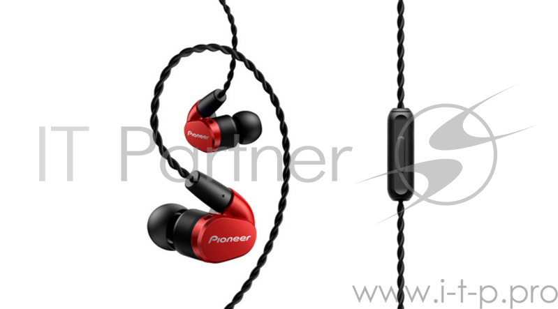 Наушники вкладыши Pioneer SE-CH5T-R 1.2м красный проводные (в ушной раковине)