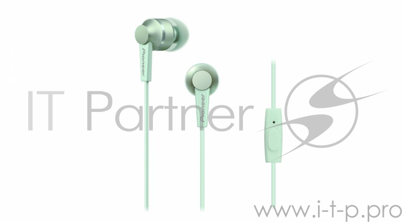 Наушники вкладыши Pioneer SE-C3T-GR 1.2м зеленый проводные (в ушной раковине)